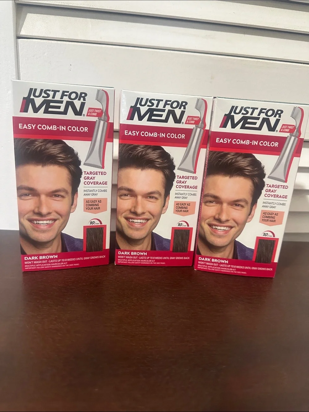 Set Easy Comb-In Color - Dark Brown (Men Grooming)